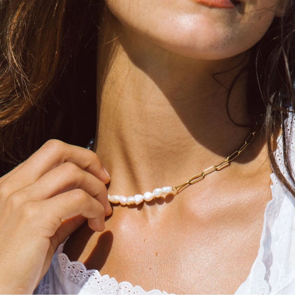 Atolea Mykonos Freshwater Pearl Choker Necklace - Picture 4 of 7